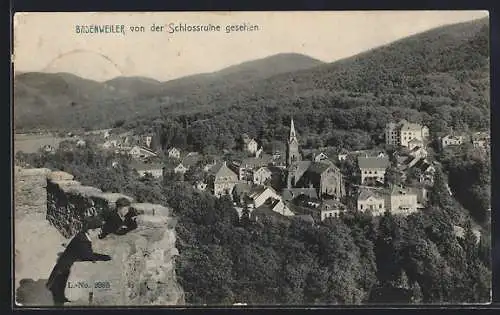 AK Badenweiler, Teilansicht von der Schlossruine gesehen