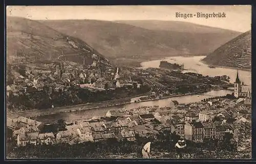 AK Bingen-Bingerbrück, Teilansicht mit Kirche