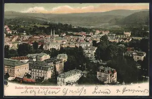 AK Baden-Baden, Teilansicht vom Schloss Venningen aus