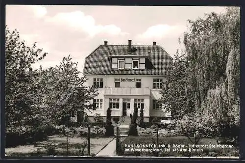 AK Steinbergen, Gasthaus Haus Sonneck mit Garten