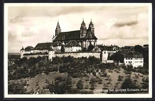 AK Comburg bei Schwäb. Hall, Ortspartie mit Kirche