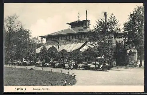 AK Hamburg-Rotherbaum, Cafe Dammtor-Pavillon, Gartenlokal