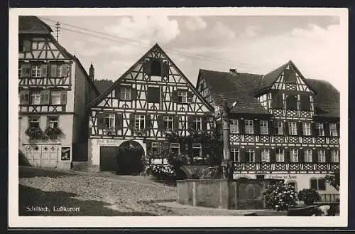 AK Schiltach, Marktplatz, Gasthaus zur Sonne, Metzgerei Adolf Wolber