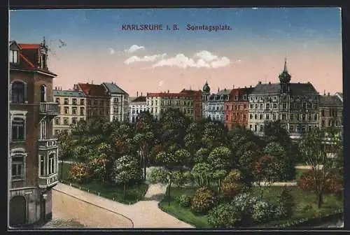 AK Karlsruhe i. B., Sonntagsplatz