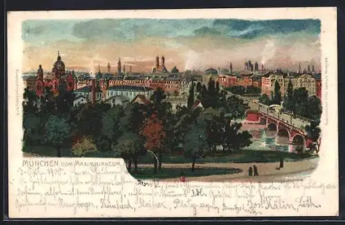 Lithographie München, Ausblick vom Maximilianeum