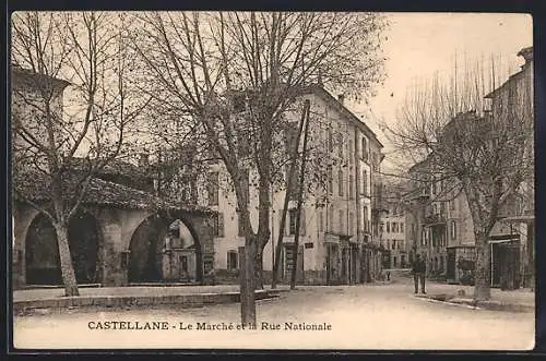 AK Castellane, Le Marché et la Rue Nationale