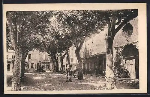 AK Manosque, L`Eglise Notre-Dame et la Place de la Mairie