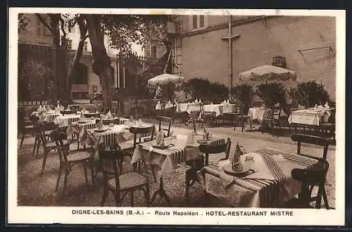 AK Digne-les-Bains, Route Napoléon, Hotel-Restaurant Mistre