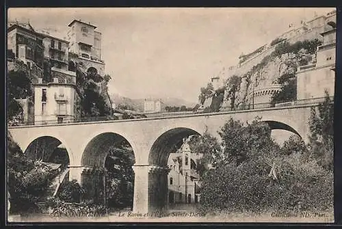 AK La Condamine, Le Ravin et l`Église Sainte-Dévote