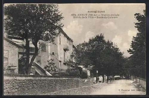 AK Annot /Basses-Alpes, Entrée de la Ville, Route de Colmars