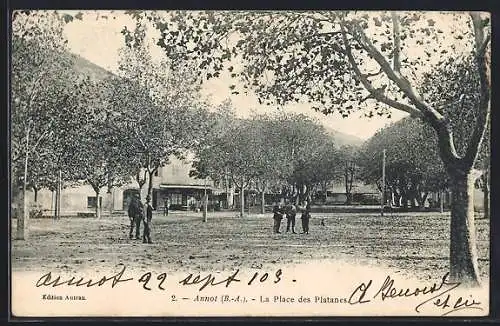 AK Annot /B.-A., La Place des Platanes