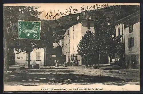 AK Annot /Basses-Alpes, La Place de la Fontaine