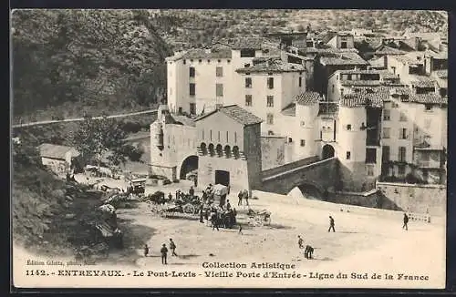 AK Entrevaux, Le Pont Levis, Vieille Porte d`Entree, Ligne du Sud de la France