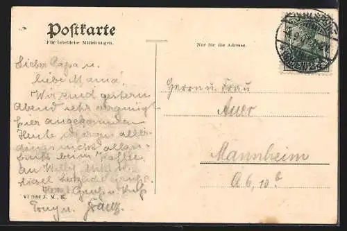 AK Karlsruhe i. B., Hotel Germania mit Strassenpartie