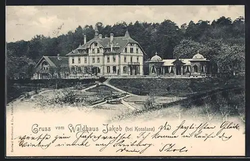 AK Konstanz, Hotel Waldhaus Jakob mit Anlagen, Panorama-Ansicht