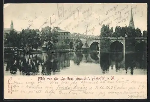 AK Frankfurt a. M., Blick von der Schönen Aussicht