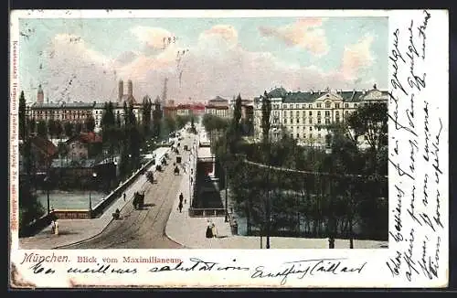 AK München, Strassenpartie vom Maximilianeum aus