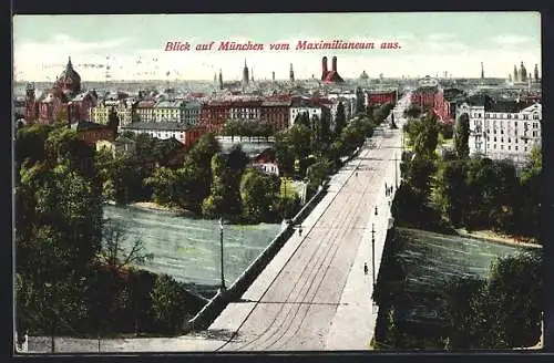 AK München, Ortsansicht vom Maximilianeum aus