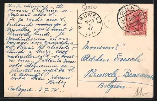 AK Köln-Neustadt, Strassenbahn am Hohenzollernring