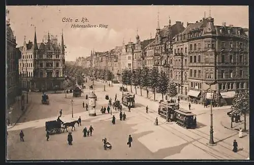 AK Köln-Neustadt, Hohenzollern-Ring mit Zigarrengeschäft und Strassenbahn