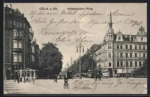 AK Köln-Neustadt, Hohenzollern-Ring mit Strassenbahn