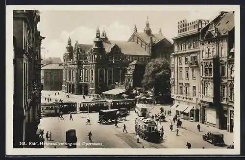 AK Köln, Hohenzollernring mit Opernhaus und Strassenbahn