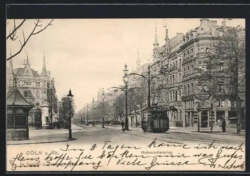 AK Köln / Rhein, Hohenzollernring mit Strassenbahn