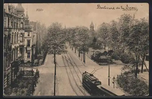 AK Köln, Strassenbahn am Sachsenring