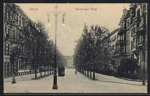 AK Köln-Neustadt, Strassenbahn am Karolinger Ring