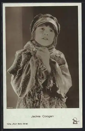 AK Schauspieler Jackie Coogan in winterlicher Kleidung