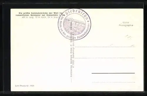 AK Siebenlehn, Die grösste Reichsautobahnbrücke mit Wald