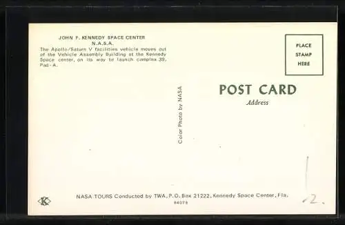 AK John F. Kennedy Space Center N.A.S.A., Apollo /Saturn V facilities