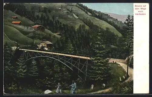 AK Adelboden, Brücke mit Landstrasse