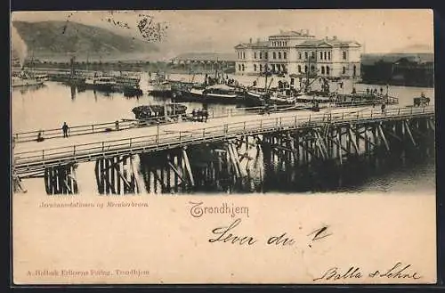 AK Trondheim, Jernbanestationen og Merakerbroen, Bahnhof