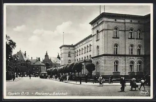 AK Oppeln, Postamt & Bahnhof