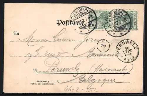 AK Köln-Neustadt, Deutscher Ring mit Pferdebahn