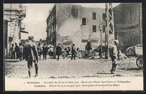 AK Salonique, Fire 1917, Remainder of General Post Office