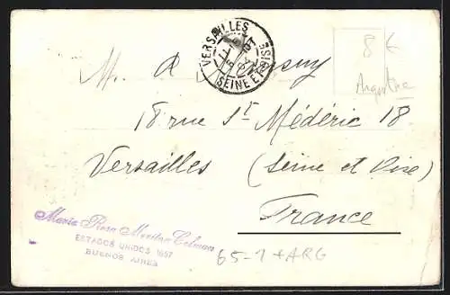 AK San Fernando, Estacion San Fernando F. C. B. A. Y. R. con un tren, Bahnhof