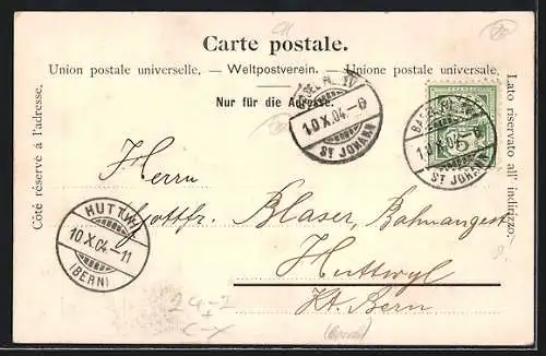 AK Basel, Brand des Basler Stadttheaters am 6. / 7. Oktober 1904