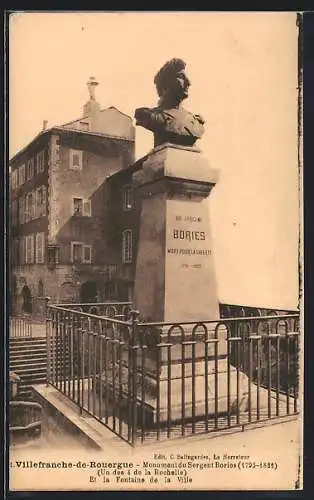 AK Villefranche-de-Rouergue, Monument du Sergent Bories