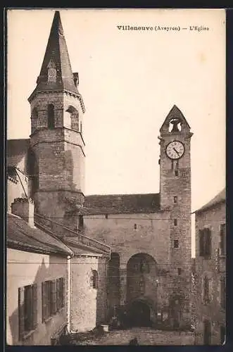 AK Villeneuve /Aveyron, L`Eglise