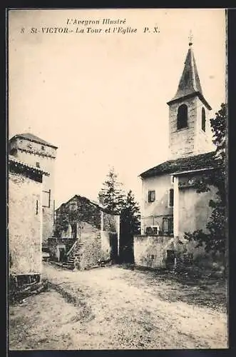 AK St-Victor /Aveyron, La Tour et L`Eglise