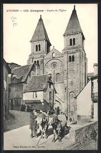 AK Conques /Aveyron, Facade de l`Eglise