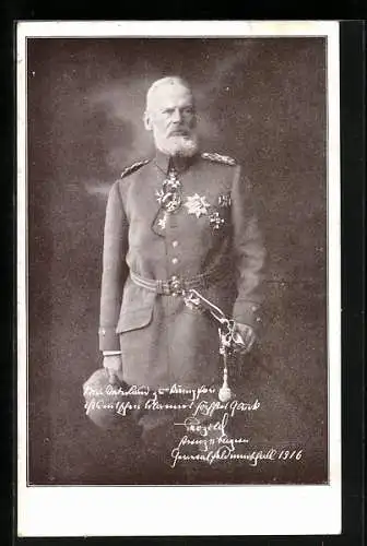 AK Prinz Leopold von Bayern in Uniform mit Schwert