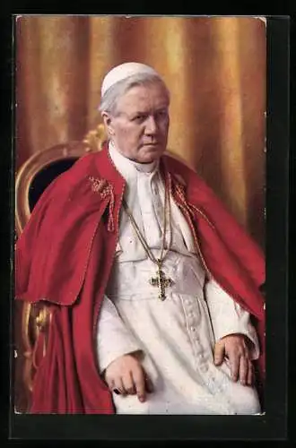 AK S. H. Papst Pius X mit Kreuzkette