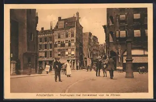 AK Amsterdam, Sophiaplein met Kalverstraat voor de Afbraak