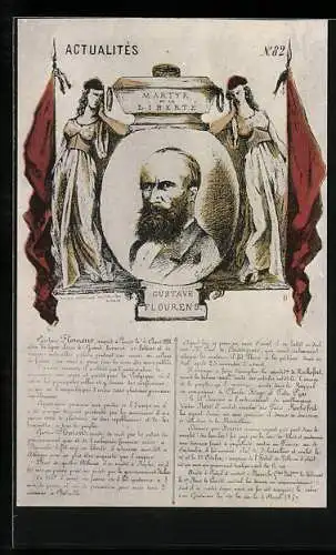 AK La Commune de Paris en 1871, Gustave Flourens