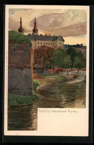 Künstler-AK Raoul Frank: Olmütz, Am Hradischen Ausfall