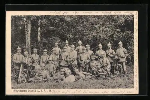 AK Mainz, Regiments-Musik L.-I.-R. 118, Gruppenfoto