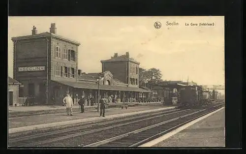 AK Seclin, La Gare intérieur, Bahnhof